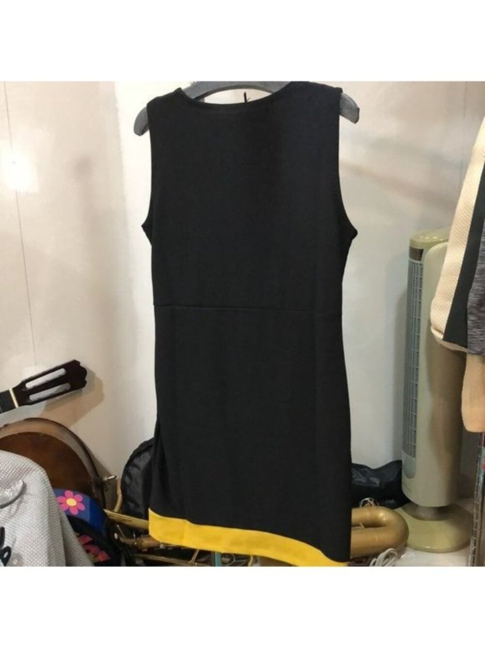 NWT Radzoli Womens Black Gold Trim Stretch Sleeveless Dress S SMALL - Picture 6 of 8